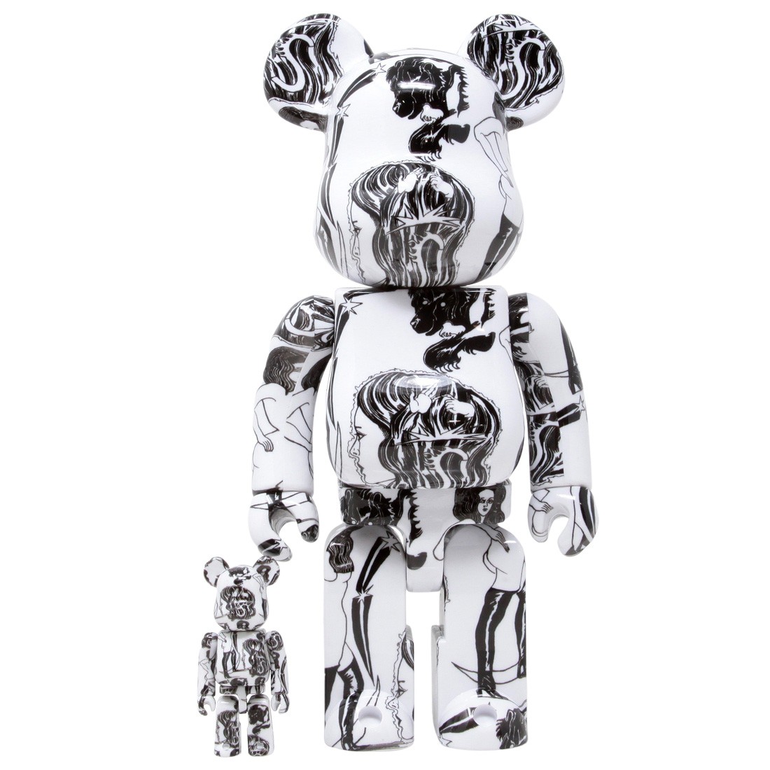 Medicom Saiko Otake Planet 100% 400% Bearbrick Figure Set white