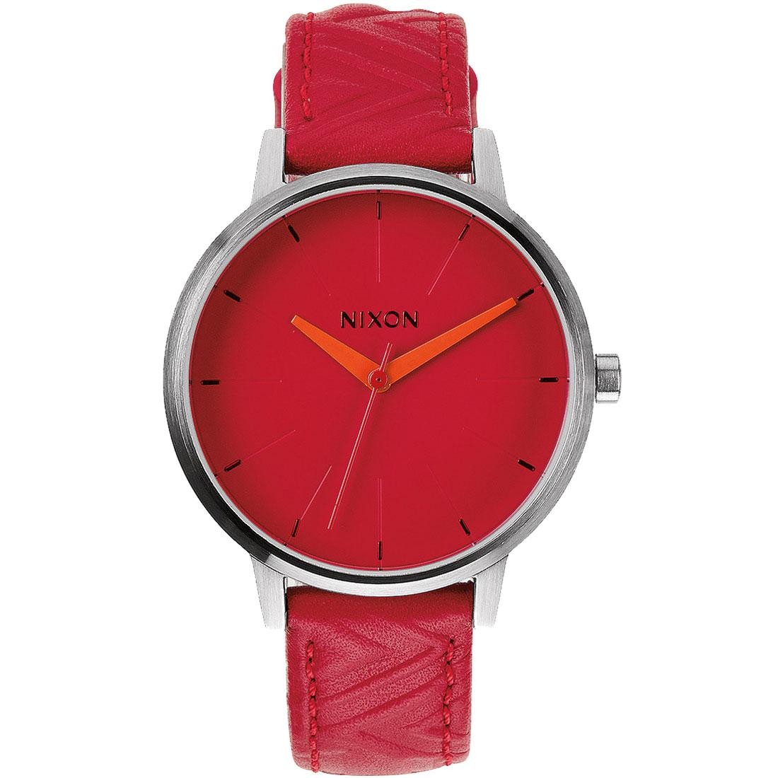Nixon Kensington Leather Watch (red / mod)
