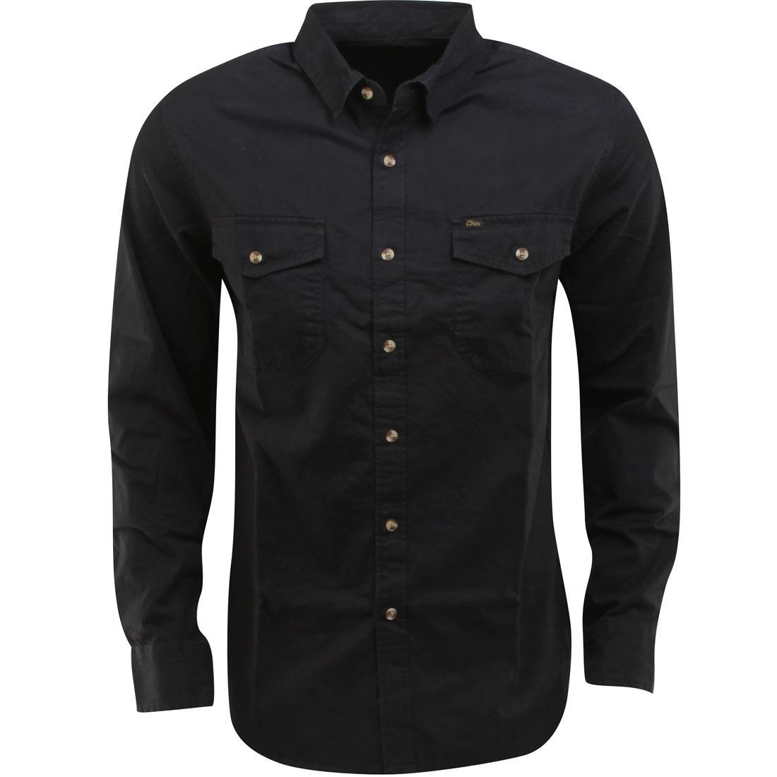 Obey Post Woven Long Sleeve Shirt (black)