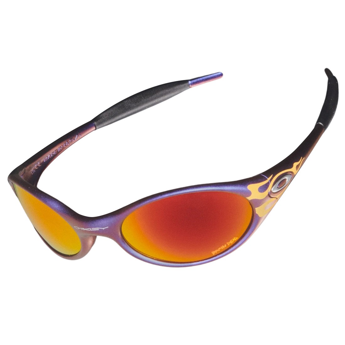 Oakley X Brain Dead Eye Jacket Flames Sunglasses (prizm ruby / blue / red)