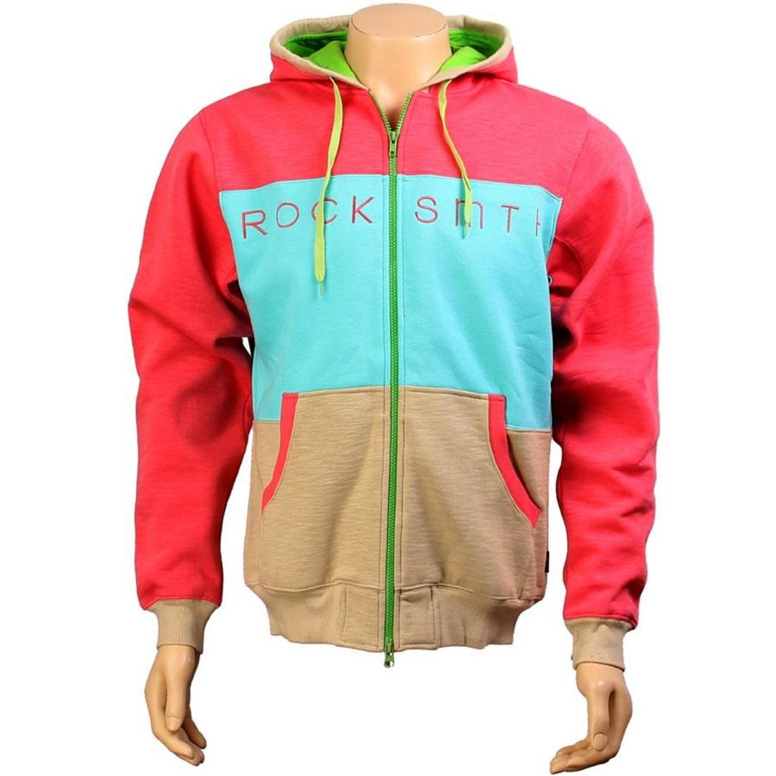 Rock Smith Tri Color Zip Up Hoody (strawberry)