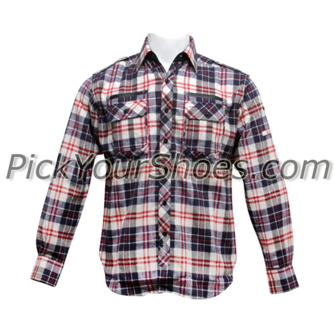 Sneaktip Flannel (navy / red plaid)