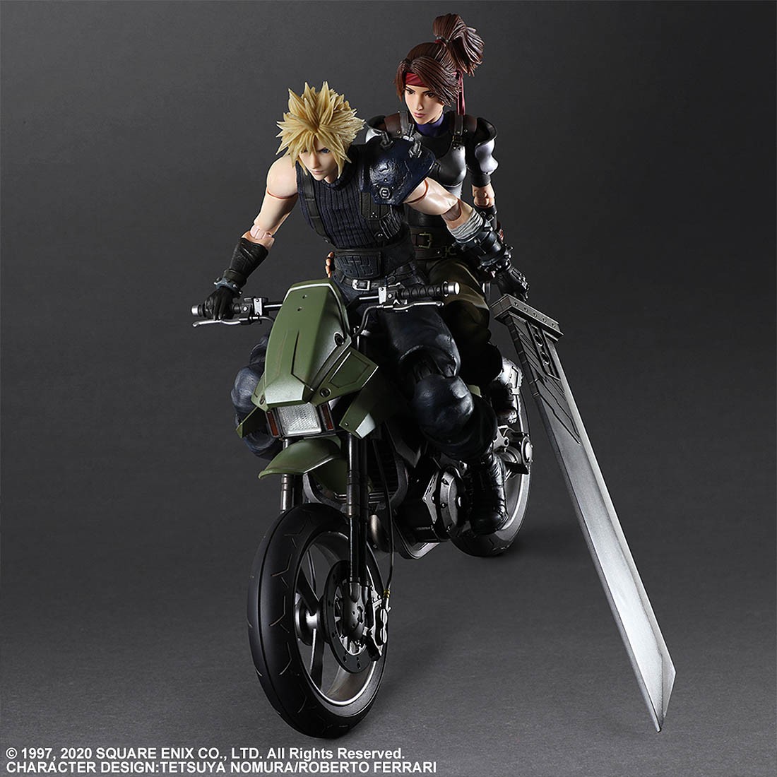 PREORDER - Square Enix Final Fantasy VII Remake Play Arts Kai Jessie Cloud And Motorcycle Figure Set (black)