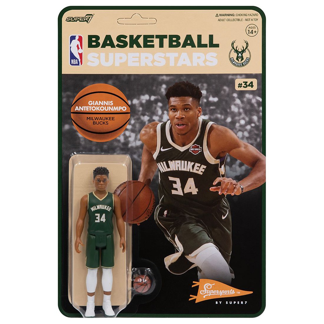 Super7 NBA Giannis Anteteokounmpo Green Jersey Figure (green)