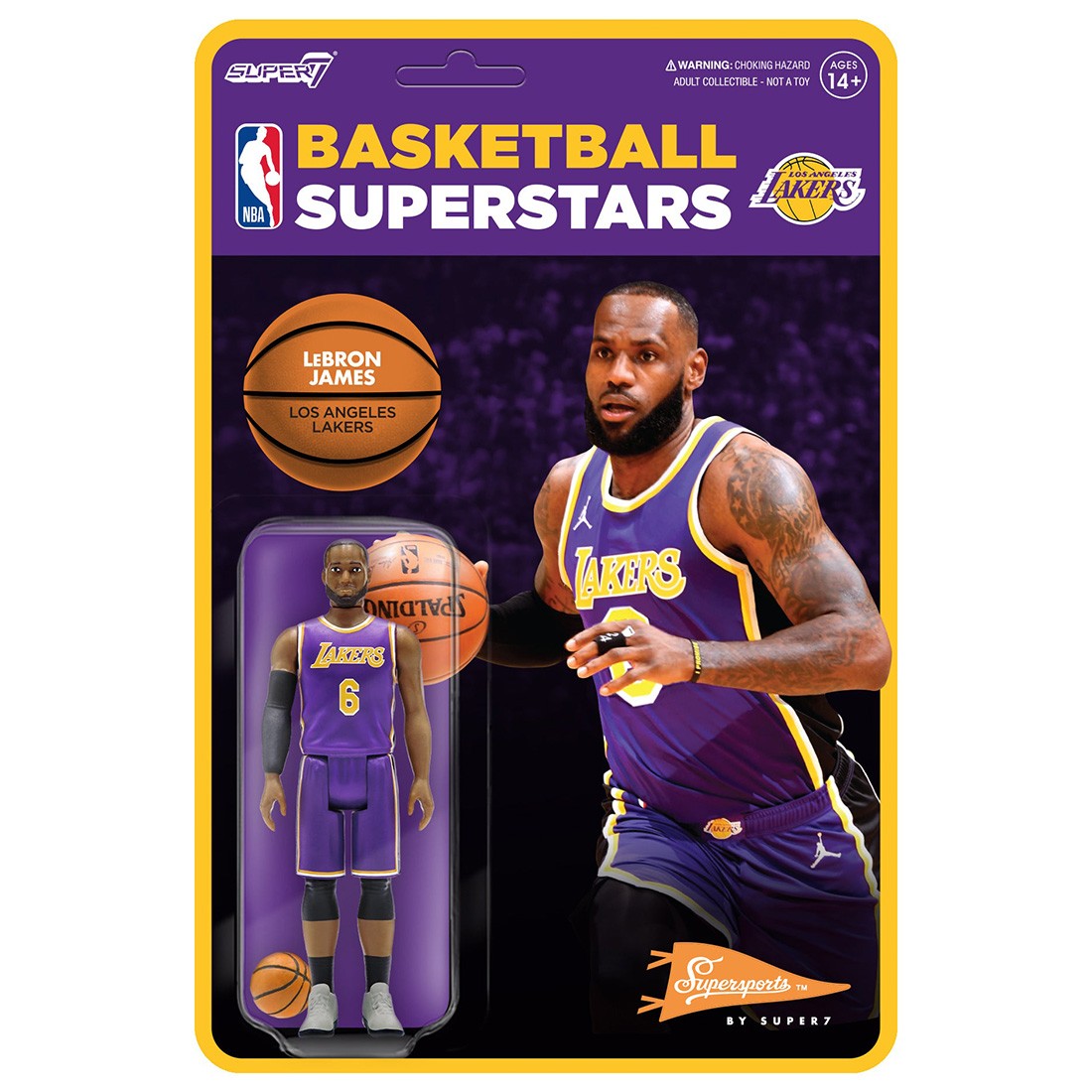 Super7 NBA Lebron James Lakers Purple Jersey Figure (purple)
