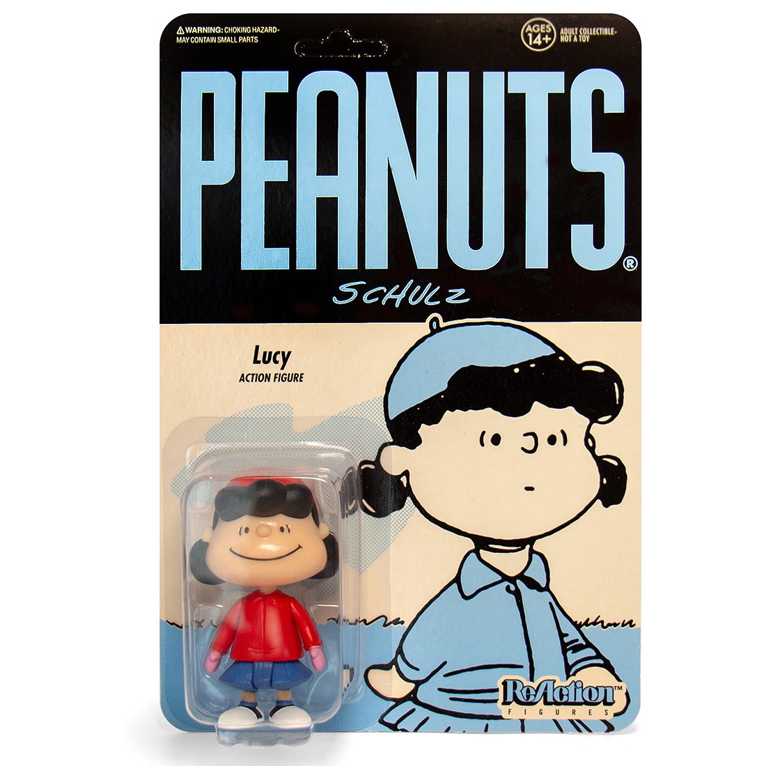 Super7 Peanuts Winter Lucy Reaction Figure (red / blue)