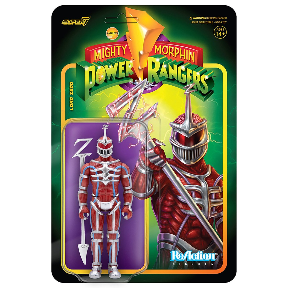 Super7 Mighty Morphin Power Rangers Lord Zedd Reaction Figure (red)