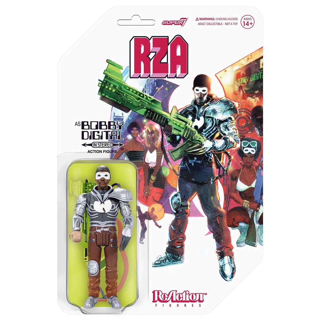 Super7 x RZA Bobby Digital Reaction Figure - Standard Cardback (white)