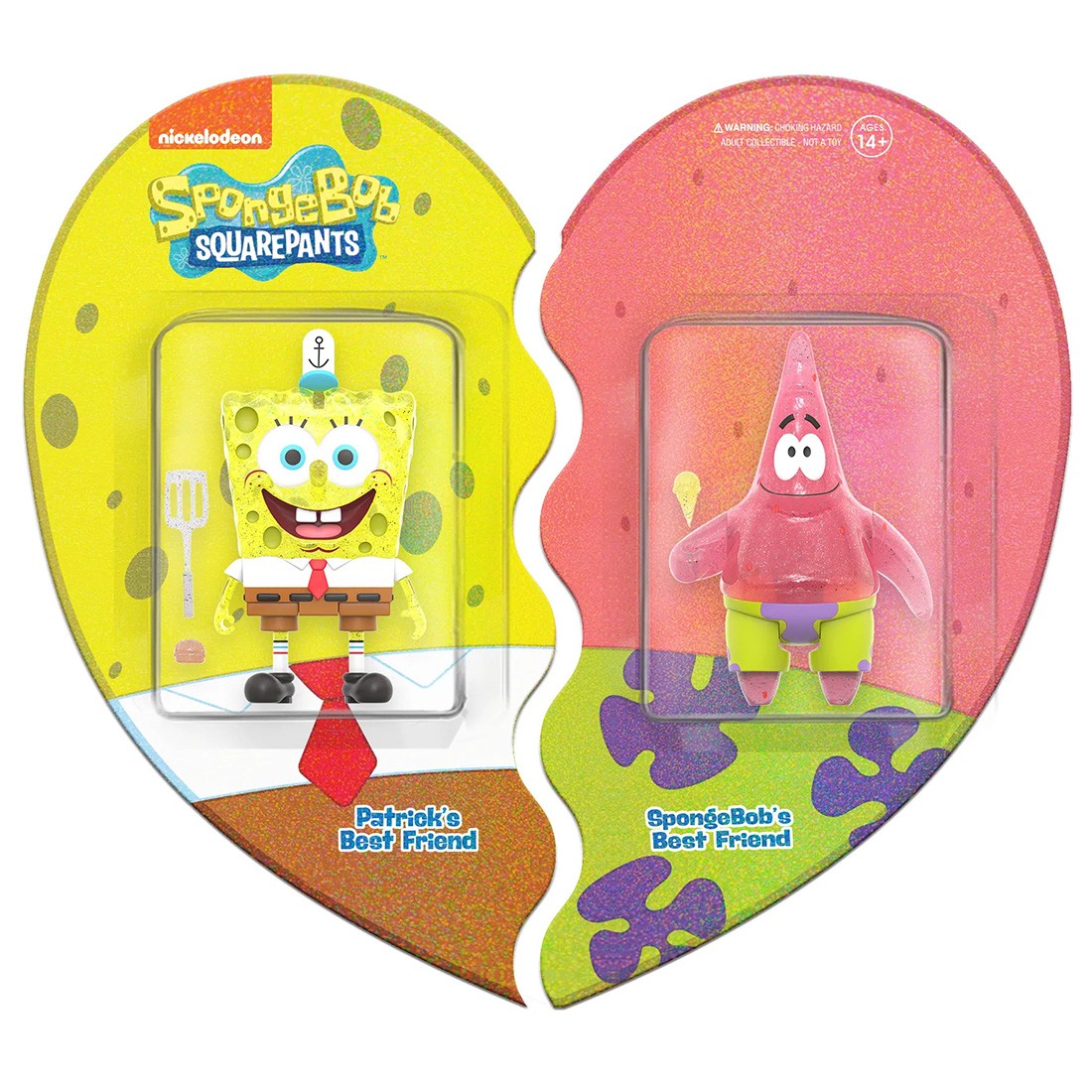 Super7 x Spongebob Squarepants Two Pack Glitter Heartbreak Figures (multi / glitter)