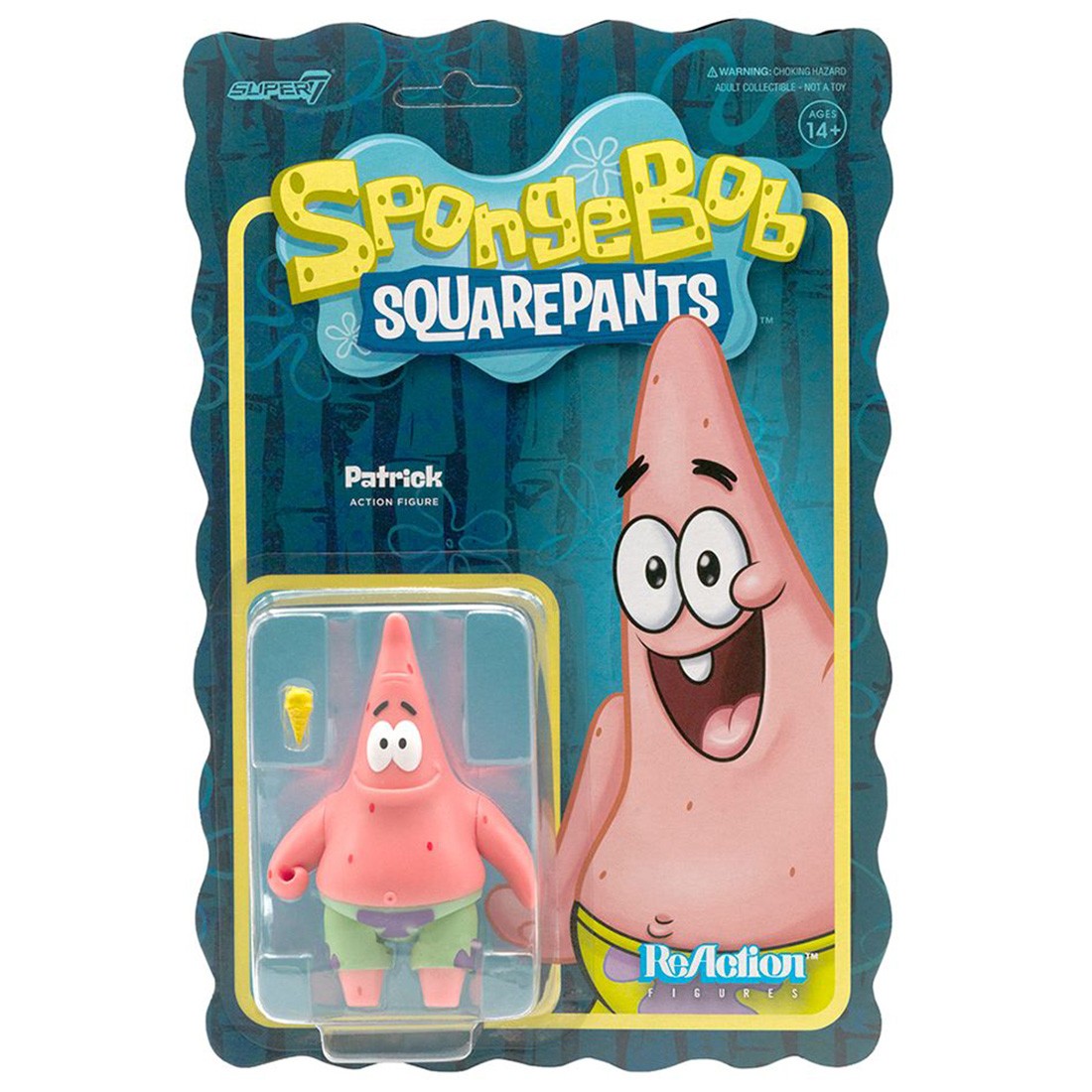 Super7 Spongebob Squarepants Patrick Reaction Figure (pink / blue)