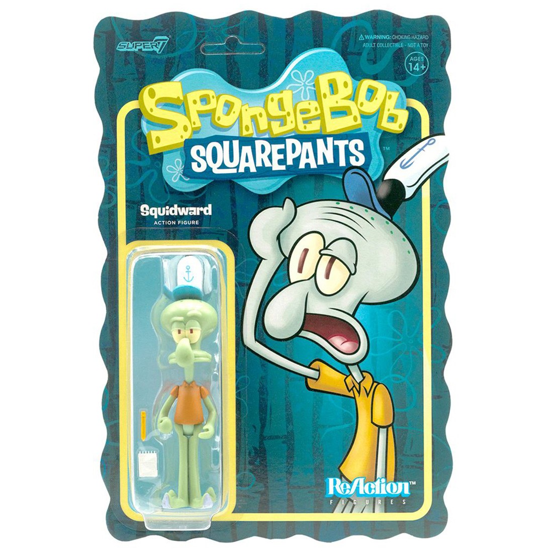 Super7 Spongebob Squarepants Squidward Reaction Figure (blue)