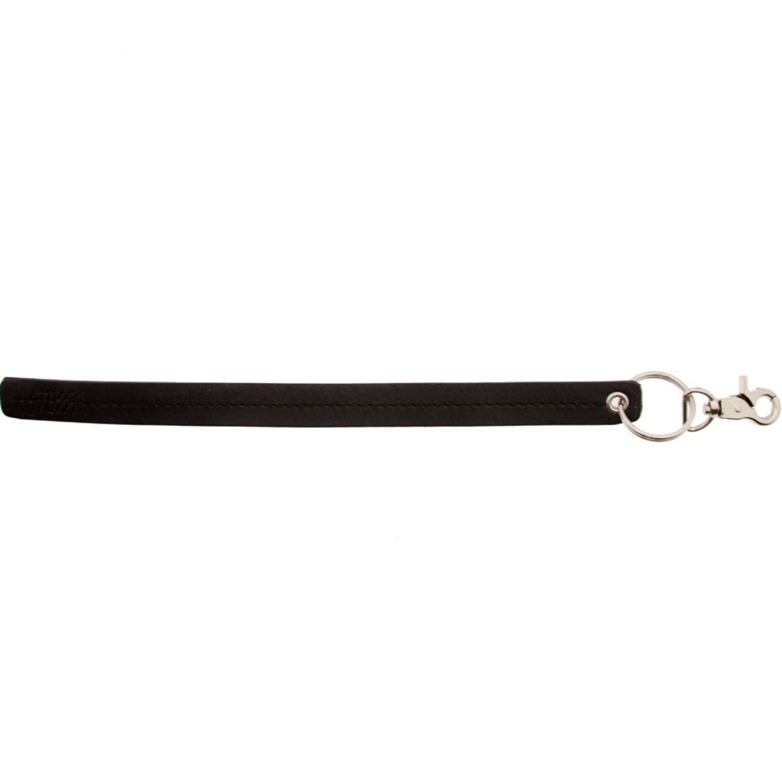 Stussy Pinstripe Leather Keychain (black)