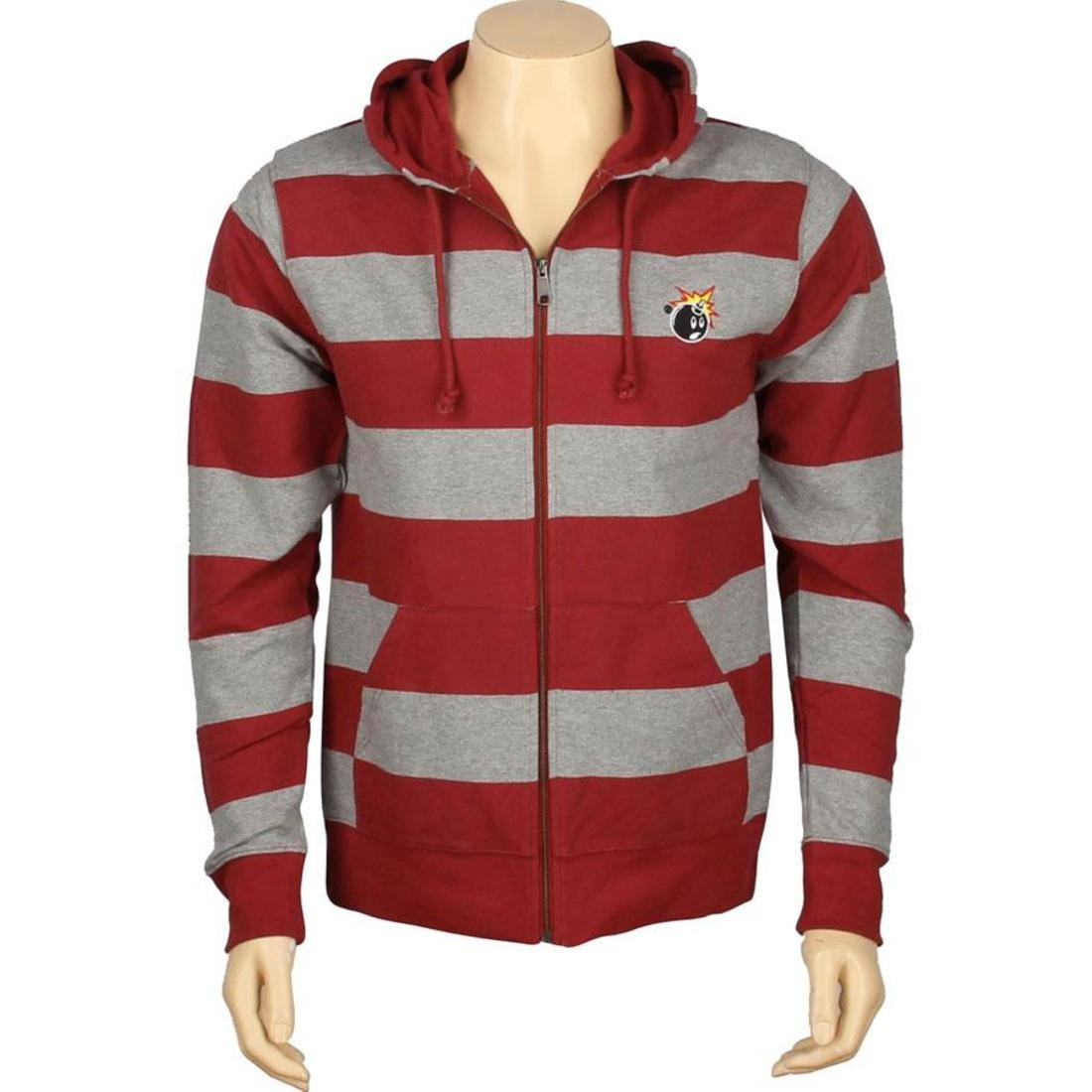 The Hundreds Ivy Stripe Zip Up Hoody (red)