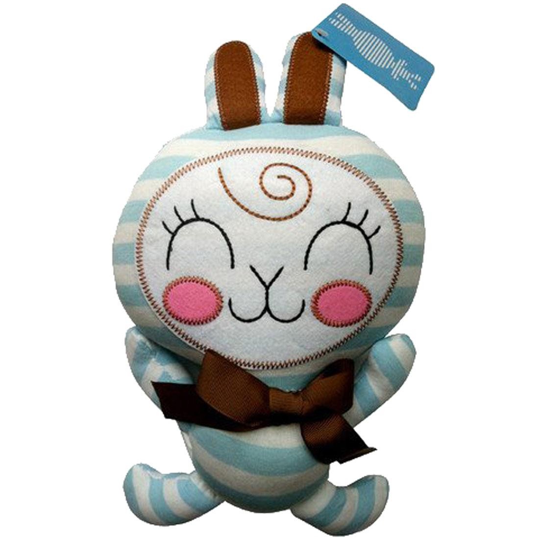 Anna Chambers Bunny Brown Bow Blue Stripe Plush (blue / brown)