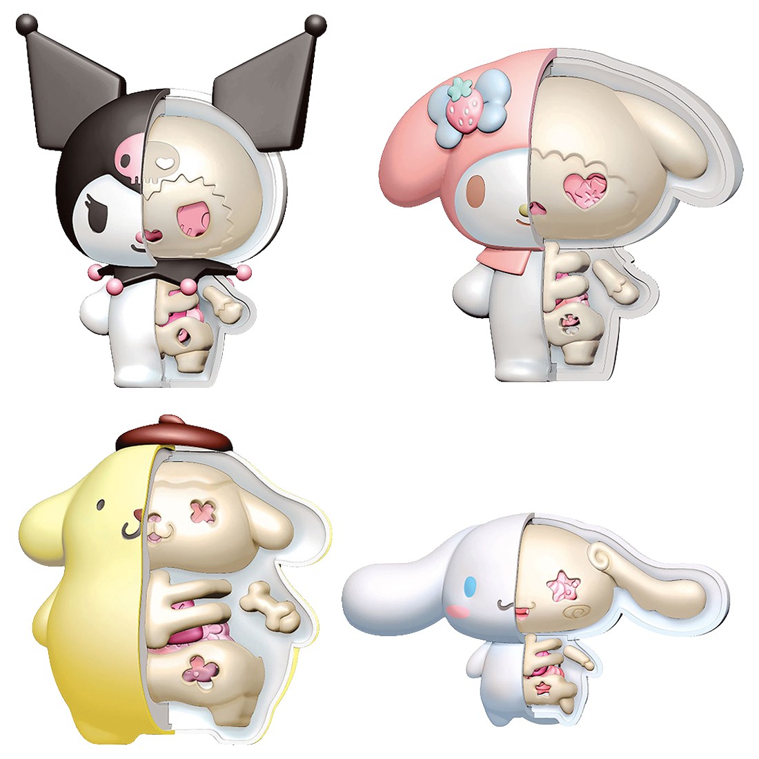MegaHouse Sanrio KAITAI Fantasy Sanrio Characters Set of 4 3D Puzzles (multi)
