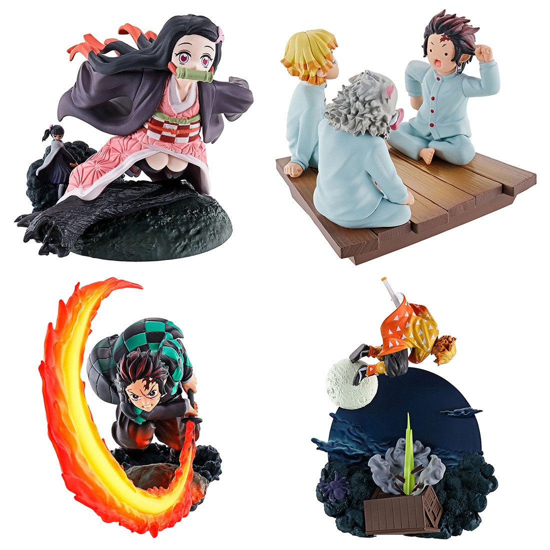 MegaHouse Petitrama Series Demon Slayer Kimetsu No Yaiba Vol.1 Set Of 4 Figures Re-Run (multi)