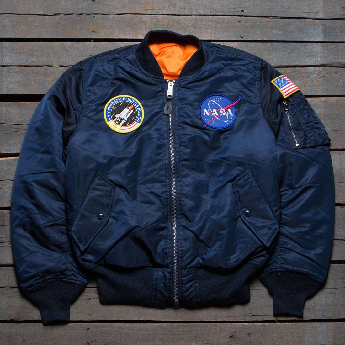 Alpha Industries bomber jacket MA-1 VF NASA men's navy blue col