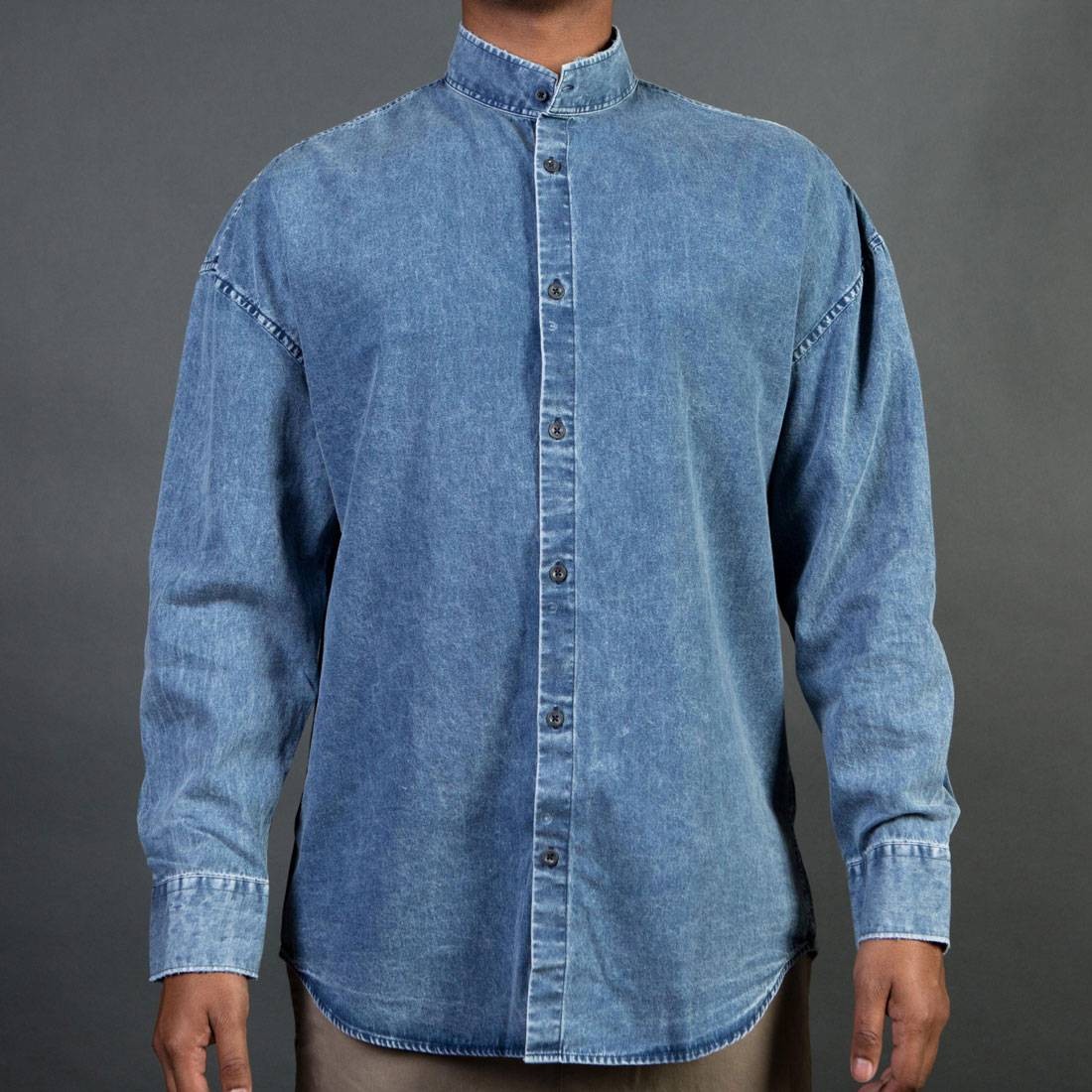 Zanerobe Men Band Rugger Shirt (denim / washout)