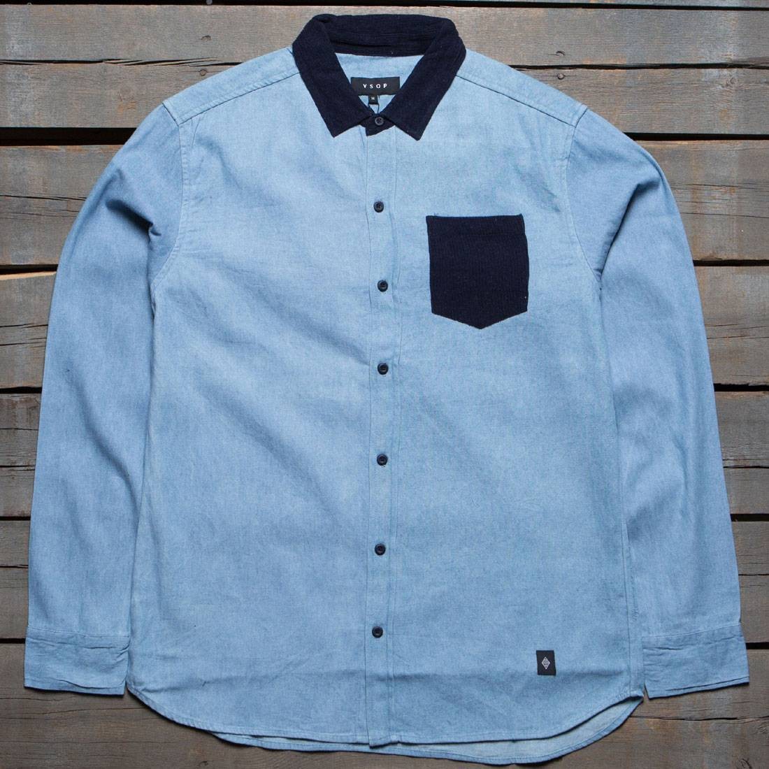Akomplice Men Addison Long Sleeve Button Up Shirt (blue)