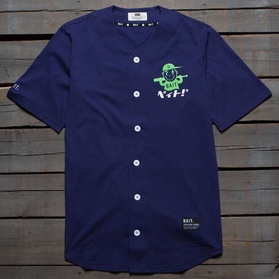 BAIT Men Nippon Logo Baseball Jersey Shirt (navy)