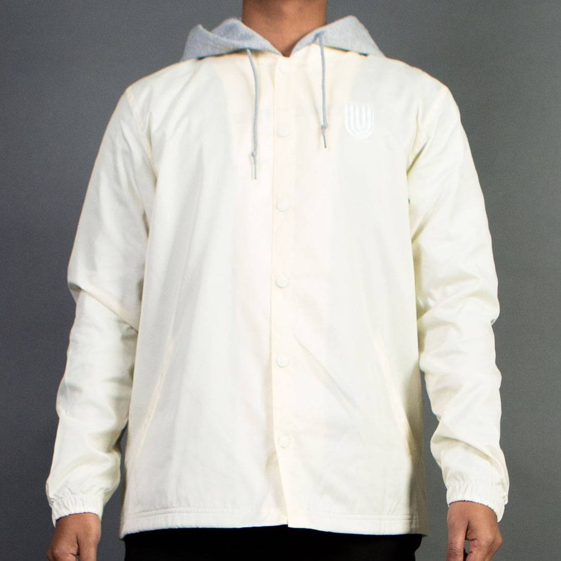 Undefeated Men Hooded Coach Jacket (white / offwhite)