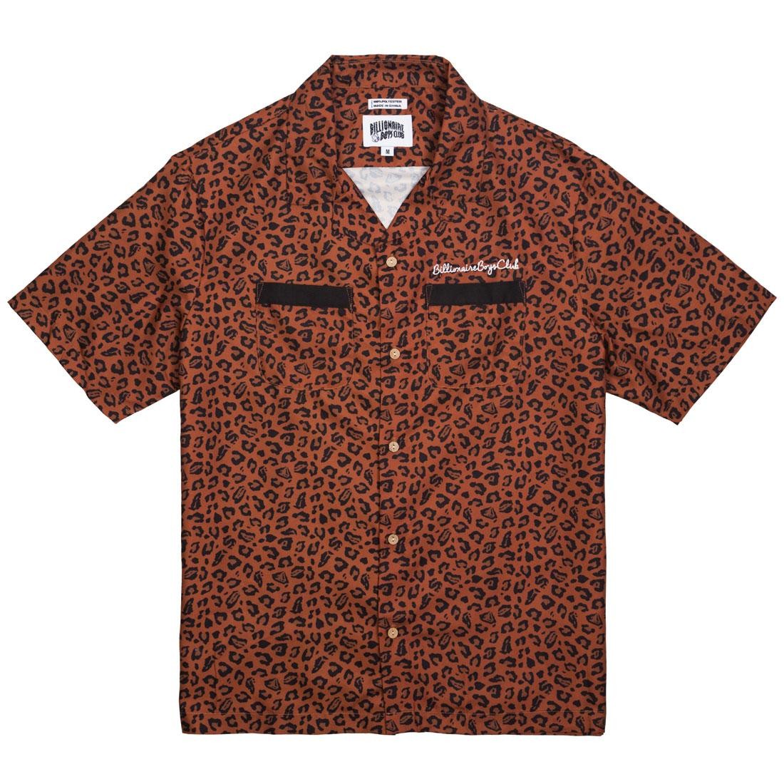Billionaire Boys Club Men Leone Woven Shirt (brown / cheetah / cinnamon)