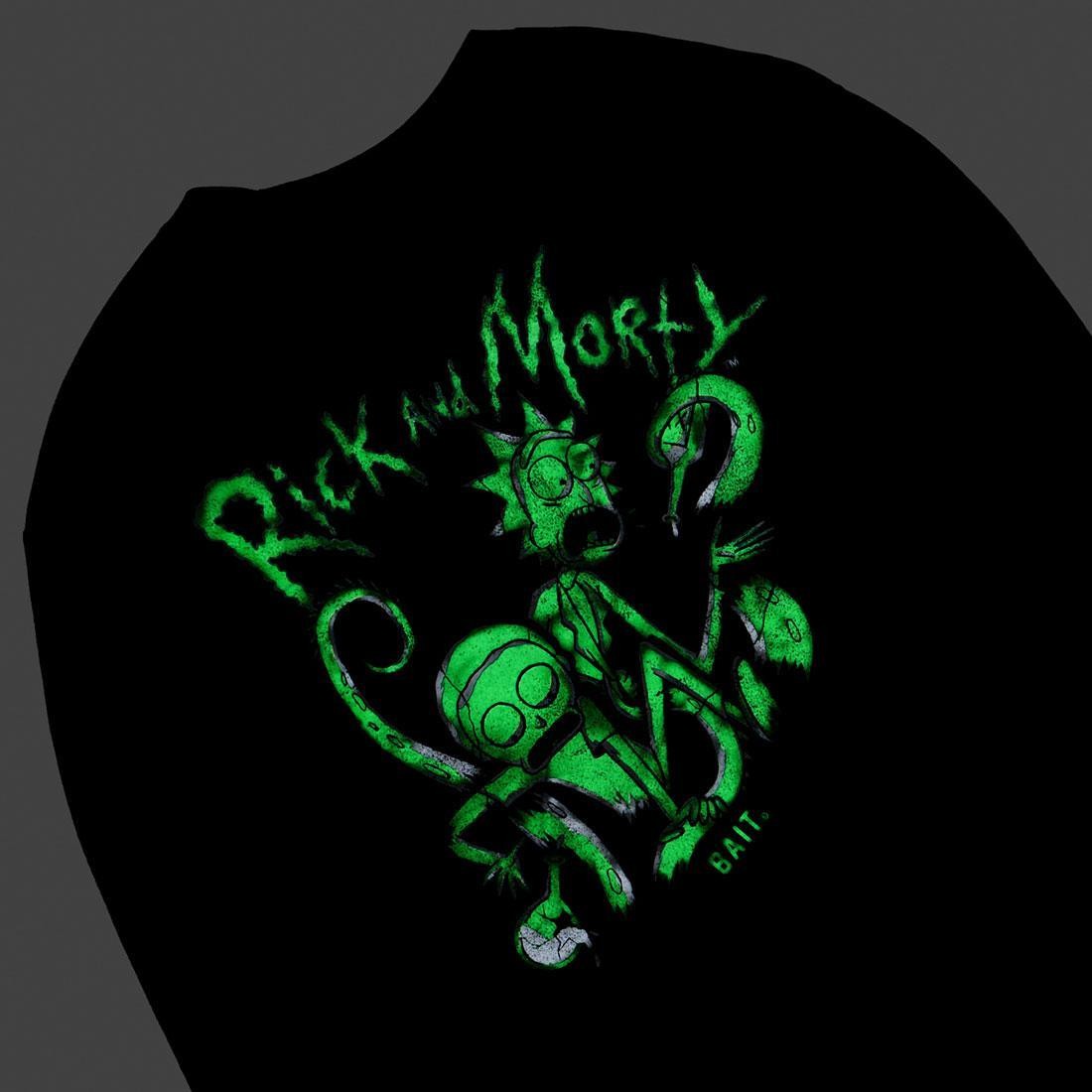 BAIT x Rick and Morty Men Tentacles Glow In The Dark Long Sleeve Tee (black)