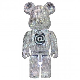 Medicom Lights Style Swarovski Crystal Decorate 400% Bearbrick Figure (silver)