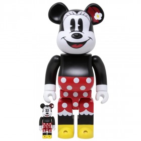 Medicom Disney Minnie Mouse 100% 400% Bearbrick Figure Set (black / red)