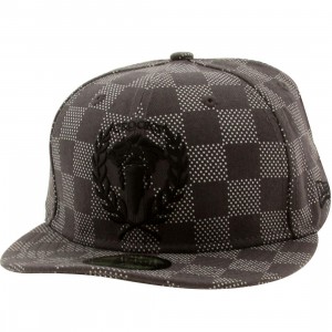 Crooks and Castles Checkered New Era Fitted Cap (black / graphite / black)