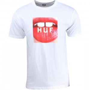HUF Men Big Gap Beauties Box Logo Tee (white)