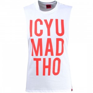 Married To The Mob Women U Mad Muscle Tee (white)