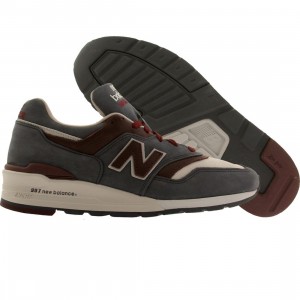 New Balance Men M997DGM - Made In USA - Horween Leather (gray / maroon)