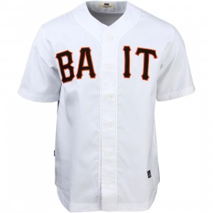 BAIT Men Sluggers Baseball Jersey (white / black / orange)