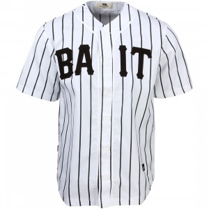BAIT Men Sluggers Baseball Jersey - Pinstripe (white / black / pinstripe)
