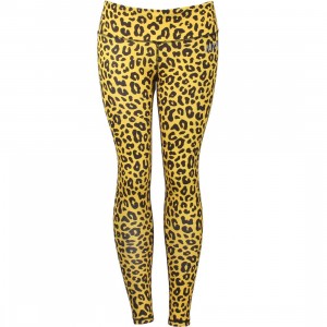 Married To The Mob Women Leopard Print Warrior Yoga Pants (brown / leopard)