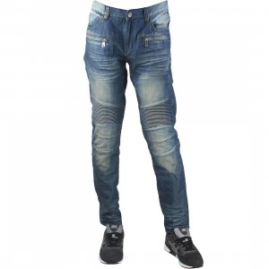 Embellish NYC Men Spur Biker Denim Jeans (blue / stone wash)