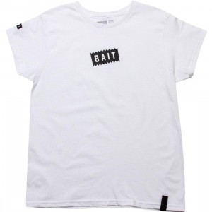 BAIT Womens Slanted Box Logo Tee (white)