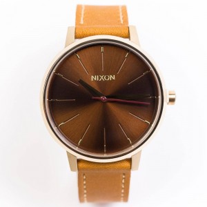 Nixon Kensington Leather Watch (gold / manu)