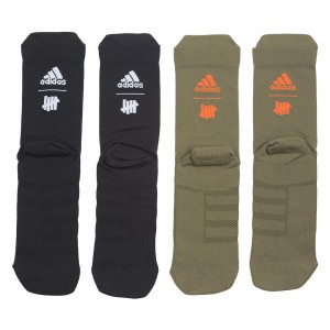 Adidas x Undefeated Men 2 Pairs Socks (black / olive cargo / orange / white)