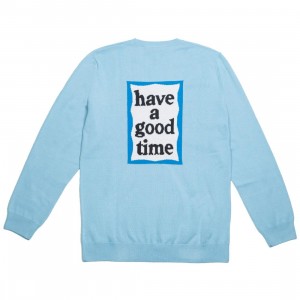 Adidas x Have A Good Time Men Summer Knit Sweater (blue / clear blue)
