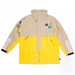 Adidas x Pharrell Williams Men Hu Hiking 3-Layer Jacket (beige / hemp / eqt yellow)