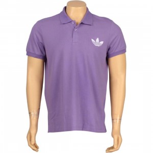 Adidas Pique Emblem Polo (super purple / white)
