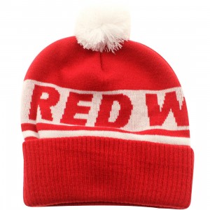 American Needle Detroit Red Wings Voice Call Knit Beanie (red / white)