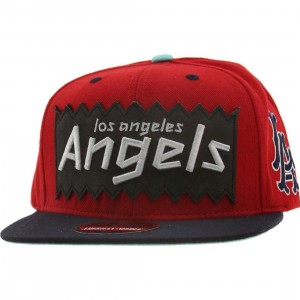BAIT x MLB x American Needle Los Angeles Angels Retro Snapback Cap (red / navy)