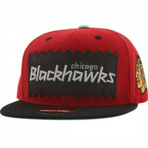 BAIT x NHL x American Needle Chicago Blackhawks NHL Retro Snapback Cap (red / black)