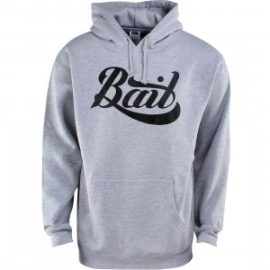 BAIT Script Logo Pullover Hoody (gray / heather gray / black)