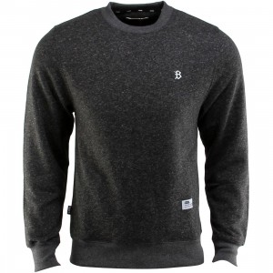 BAIT B Letter Invisible Pockets Fitted Crewneck (black)