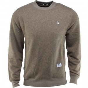 BAIT B Letter Invisible Pockets Fitted Crewneck (green / olive)