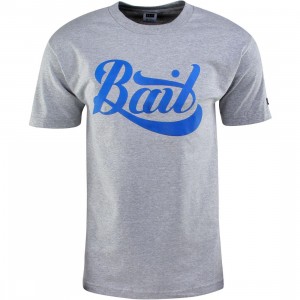 BAIT Script Logo Tee (gray / heather gray / blue)